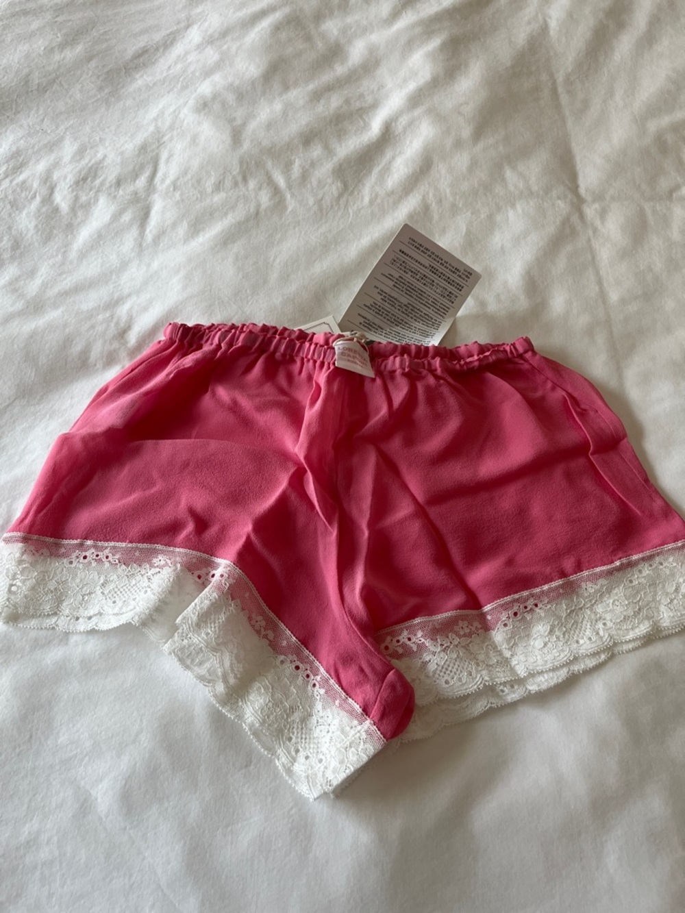Hot Pink Lace-Trim Sleep Skort